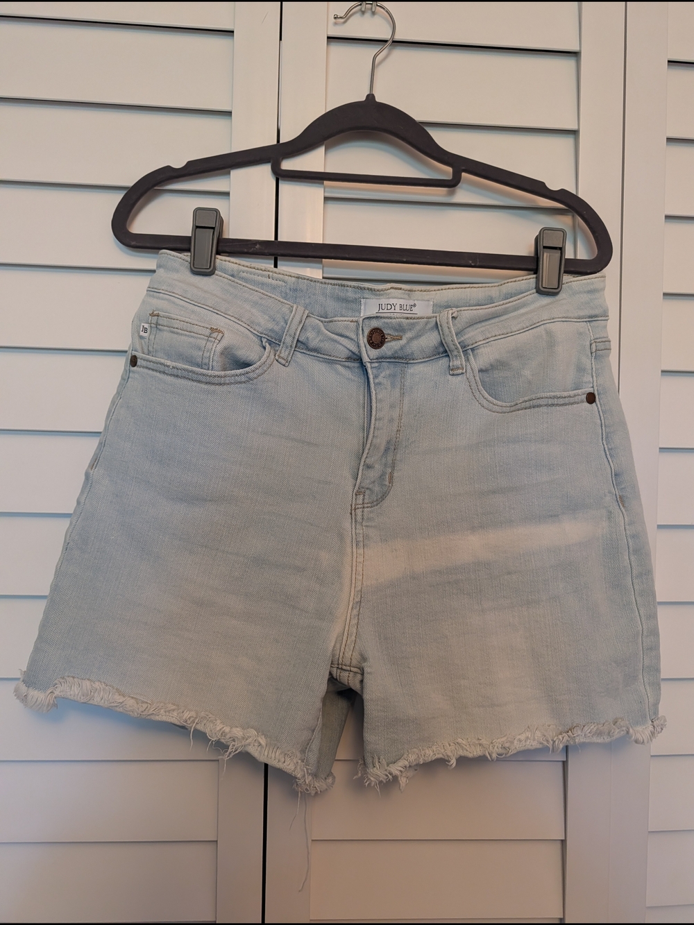 Judy Blue Light Blue Frayed Hem Denim Shorts